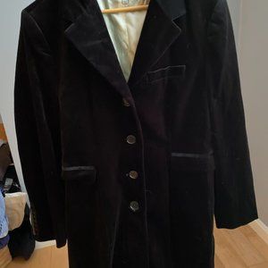 J. Peterman Black Velvet Long Jacket